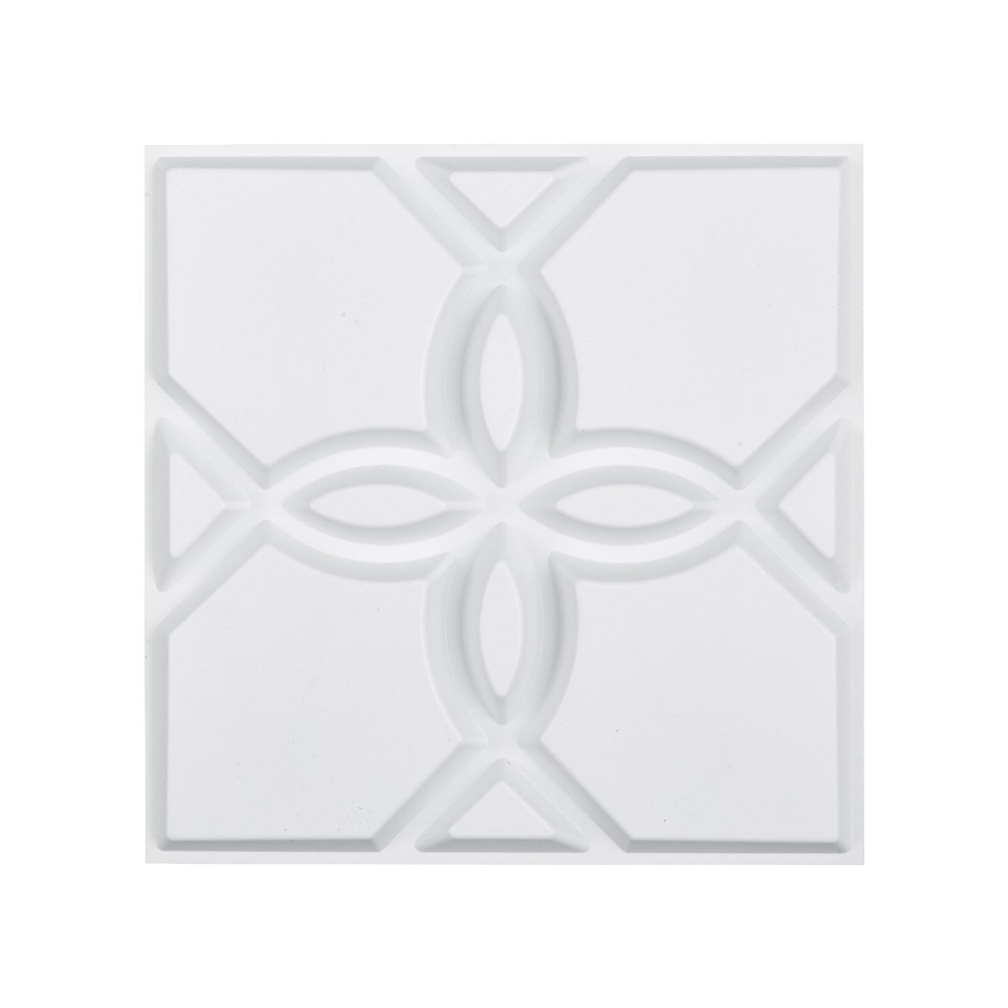 3D-Wandpaneele, 33er-Pack, 30 x 30 cm, PVC, 32 Quadratfuß Fläche, Blumenmuster, Weiß