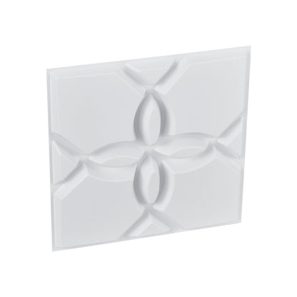 3D-Wandpaneele, 33er-Pack, 30 x 30 cm, PVC, 32 Quadratfuß Fläche, Blumenmuster, Weiß