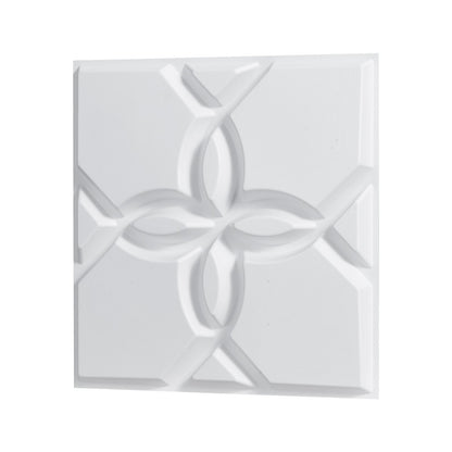 3D-Wandpaneele, 33er-Pack, 30 x 30 cm, PVC, 32 Quadratfuß Fläche, Blumenmuster, Weiß