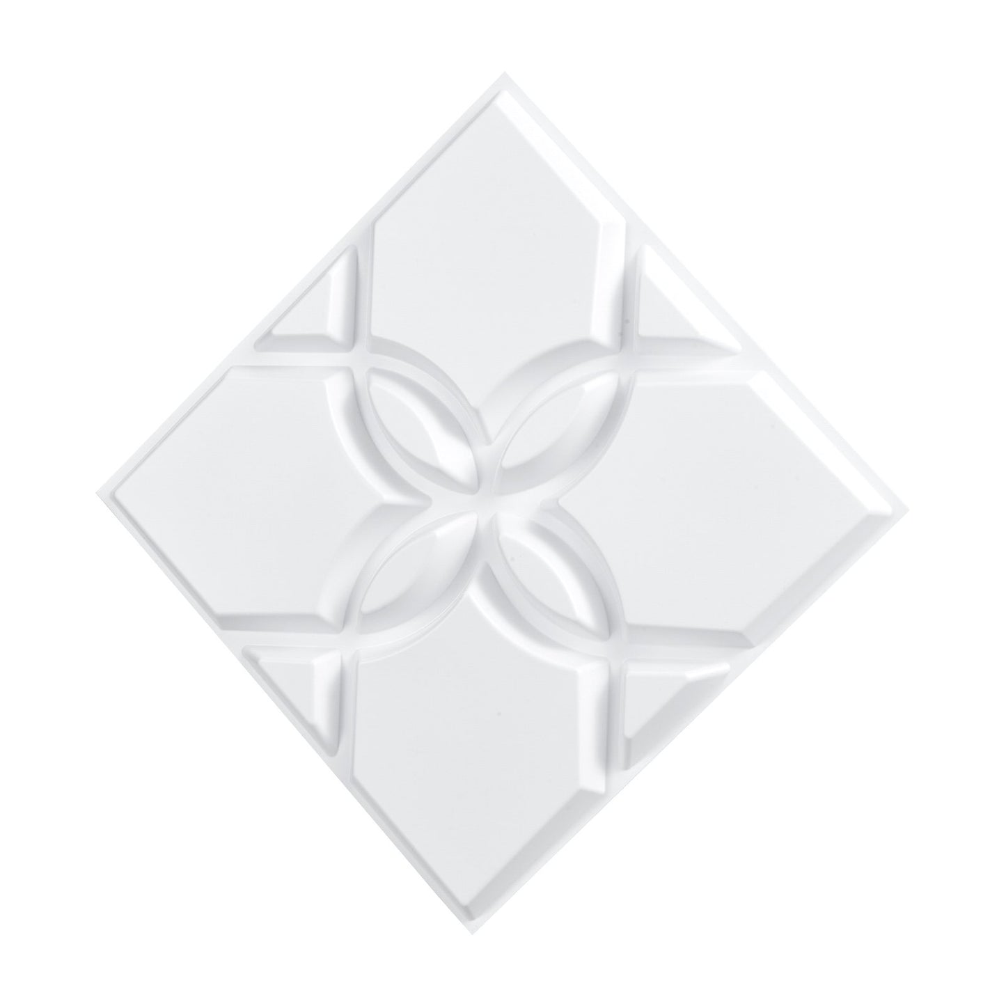 3D-Wandpaneele, 33er-Pack, 30 x 30 cm, PVC, 32 Quadratfuß Fläche, Blumenmuster, Weiß