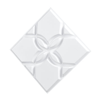 3D-Wandpaneele, 33er-Pack, 30 x 30 cm, PVC, 32 Quadratfuß Fläche, Blumenmuster, Weiß