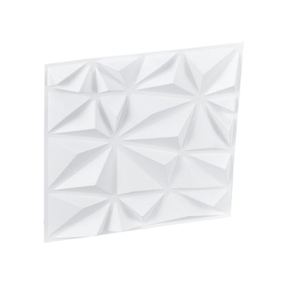 3D-Wandpaneele, 33er-Pack, 30 x 30 cm, PVC, 32 Quadratfuß Deckkraft, Diamantweiß