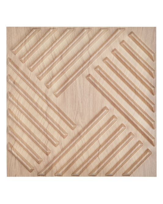 3D-Lamellen-Wandpaneele, 12er-Pack, 50 x 50 cm, PVC, 32 Quadratfuß Deckkraft, helles Holz