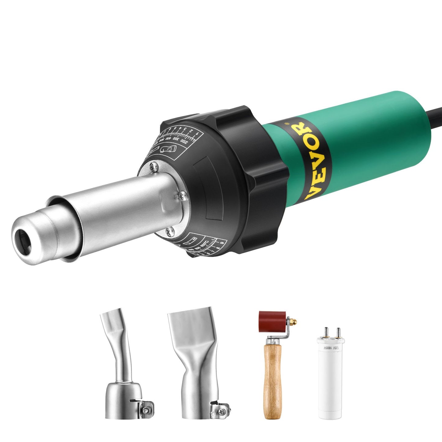 Hot Air Plastic Welder 1600 W PVC TPO Vinyl Heat Gun Flashlight &amp; 4 Accessories