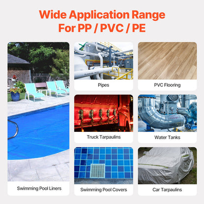 Varmluftsplastsvetsare 1600 W PVC TPO Vinyl Värmepistol Ficklampa & 11 tillbehör