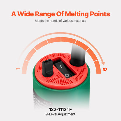 Hot Air Plastic Welder, 1600W Hot Air Torch Pistol, 122-1112℉ PVC TPO Vinyl Heat Gun Welding Torch, Plastic Roofing Welding Kit with 14 Accessories- Toolbox, Nozzle, Roller, Blades for PP/PE/PVC