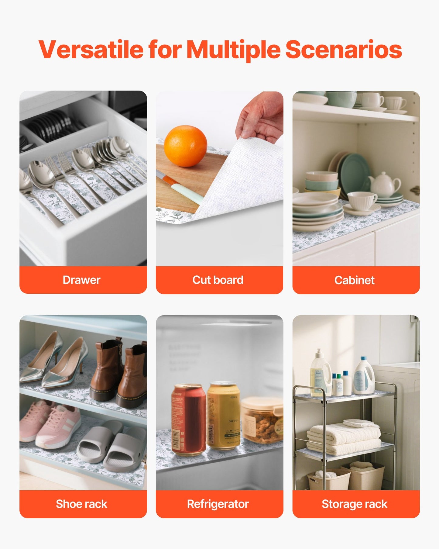 Drawer and Shelf Liner for Kitchen Cabinet, Non-Adhesive Non-Slip Thick Refrigerator Liners, Waterproof Shelf Paper, Cupboard Bathroom Drawer Mats, PVC Fridge Lining for Shelves, Floral, 23 FT