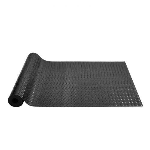 Garage Floor Mats 2 Rolls 17 x 3.6 Ft Garage Mat 2.5mm Thickness Black Garage Flooring PVC Garage Mats for Under Car