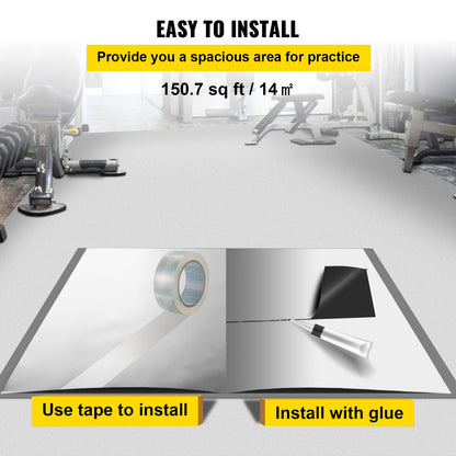 Dance Floor, 6.6x23ft Dance Floor Roll, 0.06in Thick PVC Vinyl Dance Floor, Black/White Reversible Portable Dance Floor, Non-Slip Dance Flooring, Ballet Dance Floor for Jazz, Pop, Lyrical Style