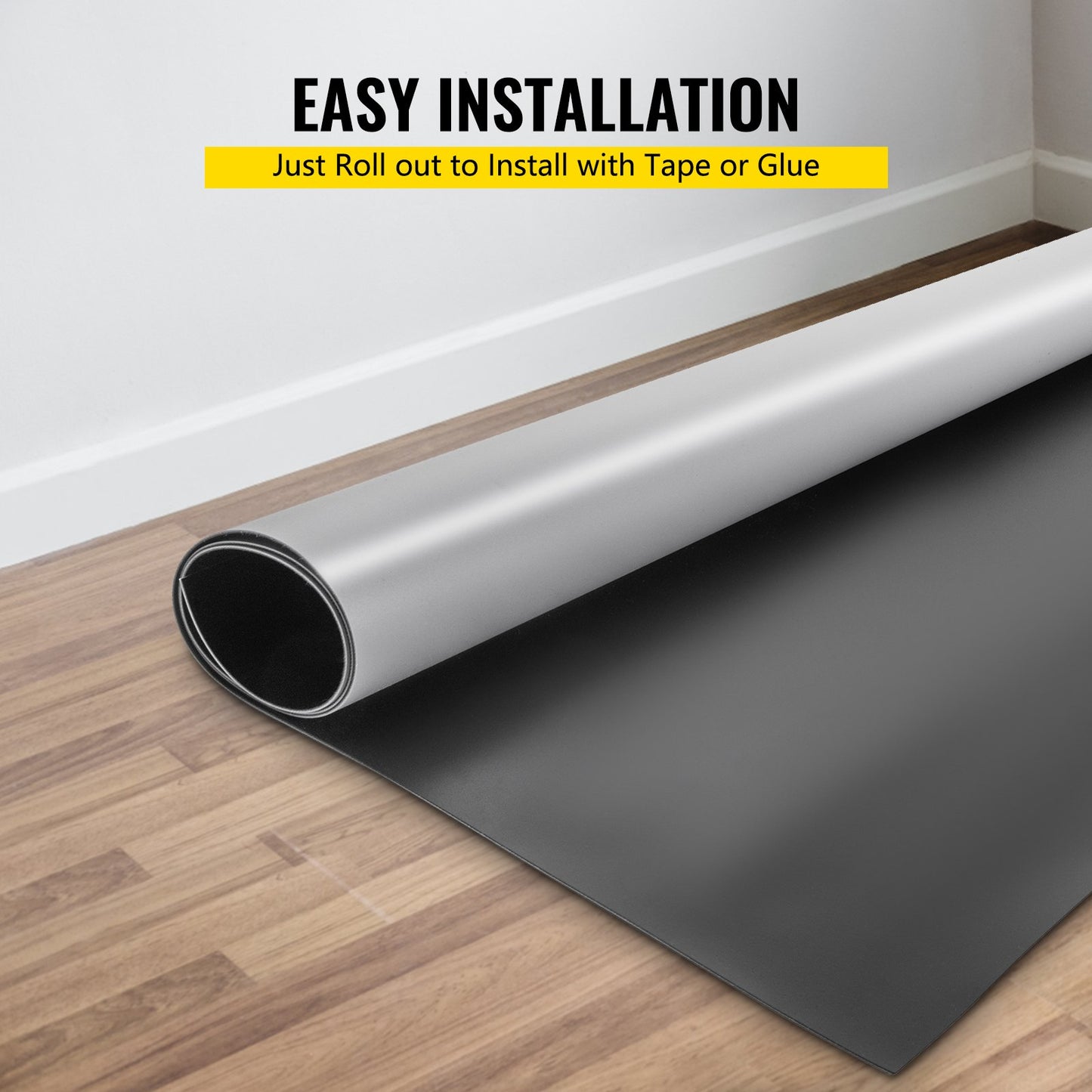 Dance Floor Roll Portable 6.6x49.2ft Practice Dance Floor 1.5mm Thickness PVC Dance Flooring Dance Floor Grey/Black Roll out Dance Floor Non-slide &Wearproof Dance Floor Easy Cleaning for Ballet