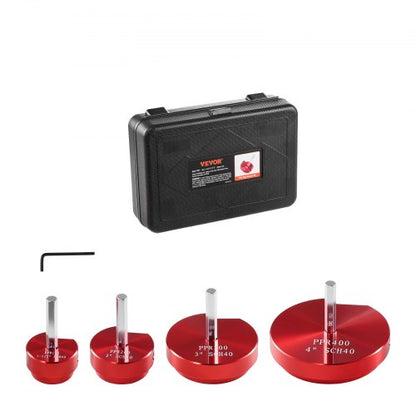 4Pcs PVC Pipe Reamer Kit, Plastic Pipe Fitting Socket Saver Tool Kit, Includes 1-1/2", 2", 3", 4", for PVC, CPVC, and ABS Fittings, with Tool Box, for Exhaust, Drain, Water Pipes Cleaning