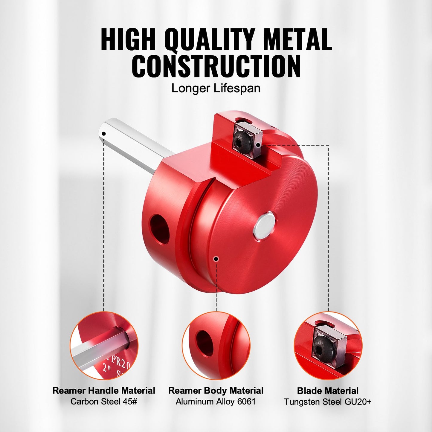 4Pcs PVC Pipe Reamer Kit, Plastic Pipe Fitting Socket Saver Tool Kit, Includes 1-1/2", 2", 3", 4", for PVC, CPVC, and ABS Fittings, with Tool Box, for Exhaust, Drain, Water Pipes Cleaning