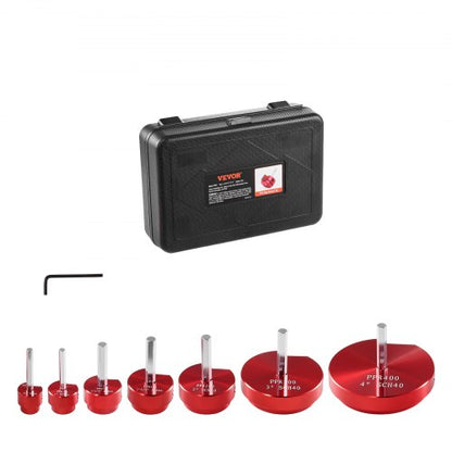 7Pcs PVC Pipe Reamer Kit, Plastic Pipe Fitting Socket Saver Kit, Includes 3/4", 1", 1-1/4'', 1-1/2", 2", 3", 5'', for PVC, CPVC, and ABS Fittings, for Exhaust, Drain, Water Pipes Cleaning