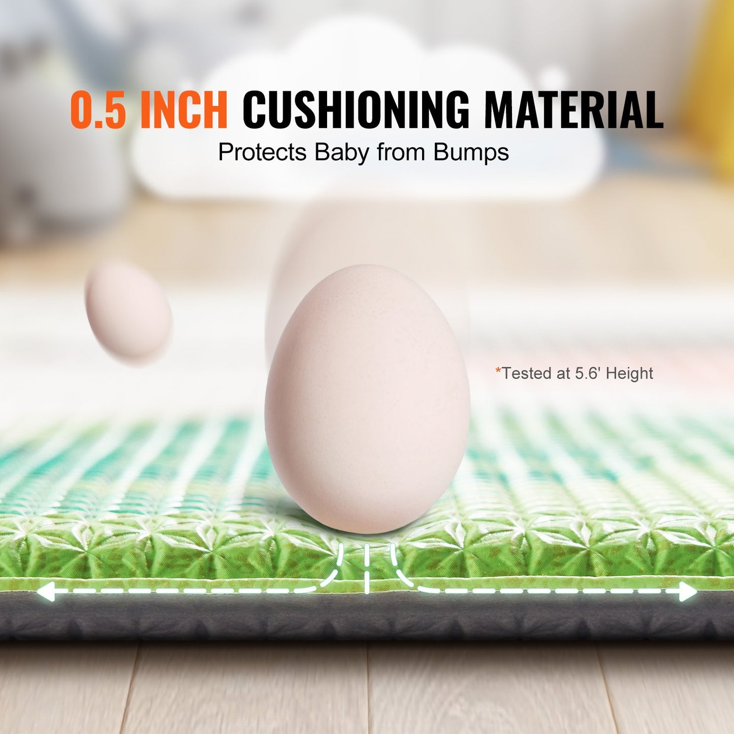 55"x82" Baby Play Mat Kids Crawling Soft Activity Floor Play Mat 2 Side