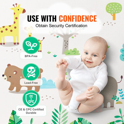 55"x82" Baby Play Mat Kids Crawling Soft Activity Floor Play Mat 2 Side