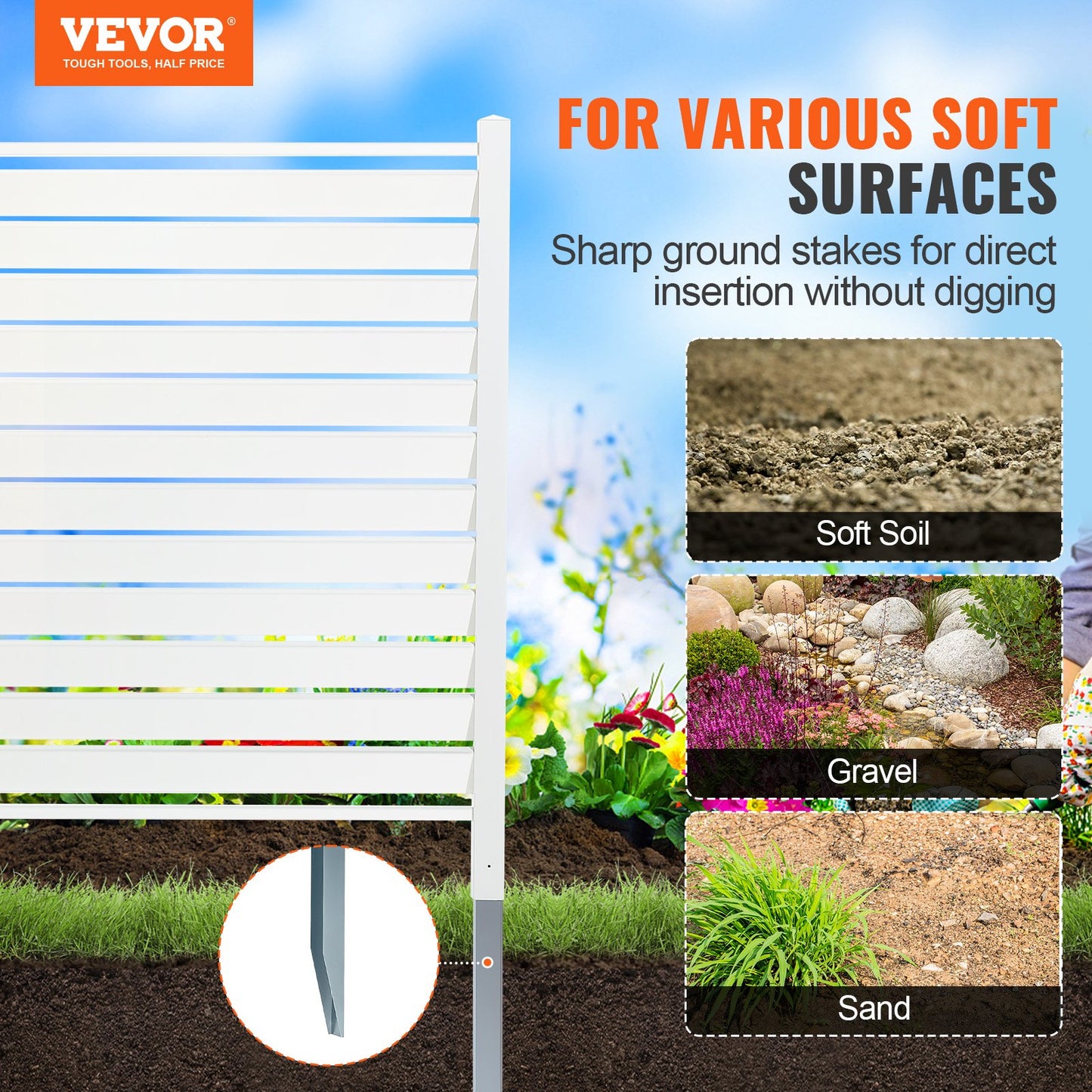 48" B x 48" H Sichtschutzzaunpaneele aus Vinyl, Klimaanlagenzaun, Sichtschutzwände für den Außenbereich für Mülleimer, Poolausrüstungsschrank, Sichtschutz-Kit-Paneele mit Jalousie (2 Paneele)