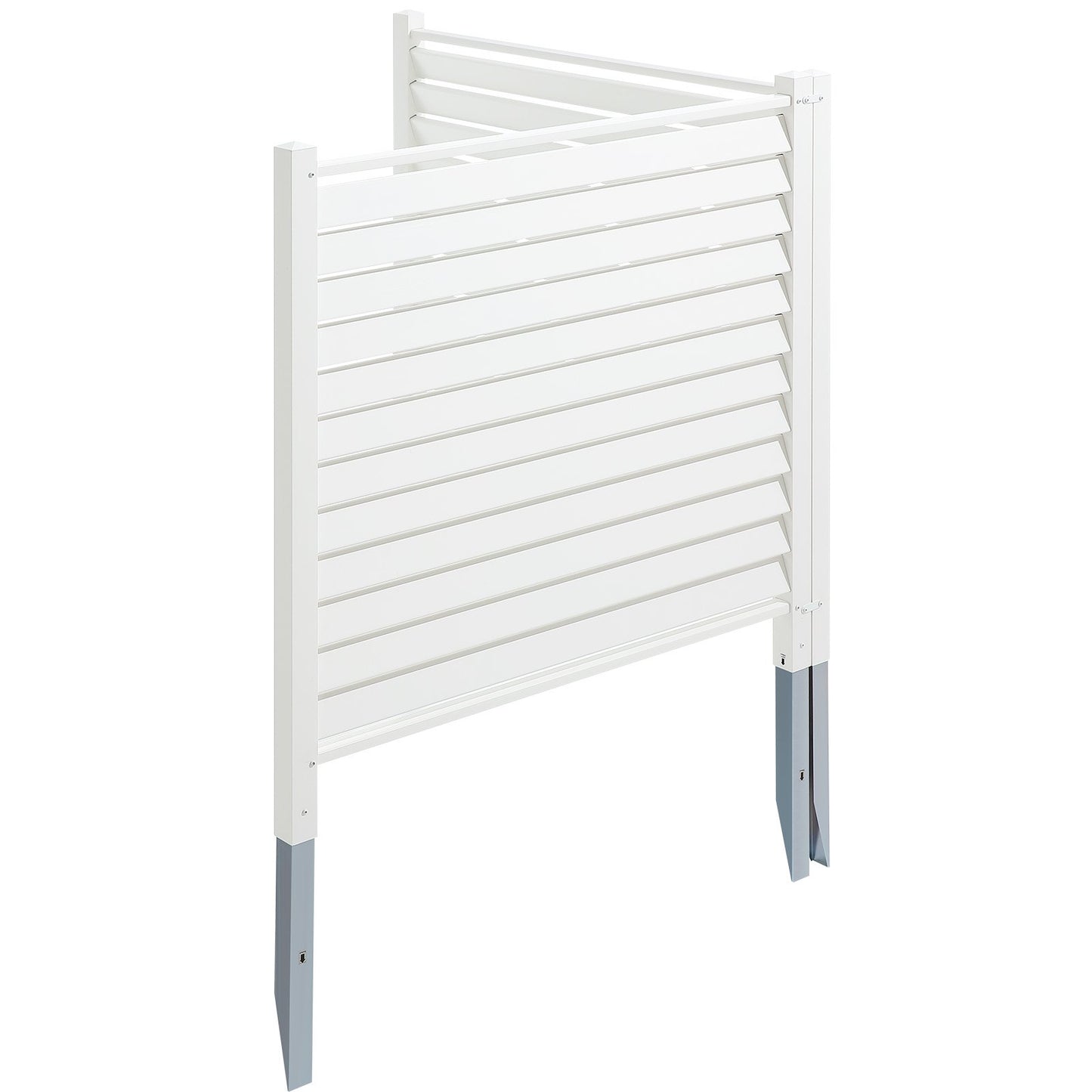 48" B x 48" H Sichtschutzzaunpaneele aus Vinyl, Klimaanlagenzaun, Sichtschutzwände für den Außenbereich für Mülleimer, Poolausrüstungsschrank, Sichtschutz-Kit-Paneele mit Jalousie (2 Paneele)