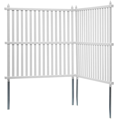 48" B x 48" H Vinylskyddsstängselpaneler, luftkonditioneringsstängsel, utomhusskyddsskärmar för papperskorgen, poolutrustningshölje, sekretessskärmssatspaneler (2 paneler)