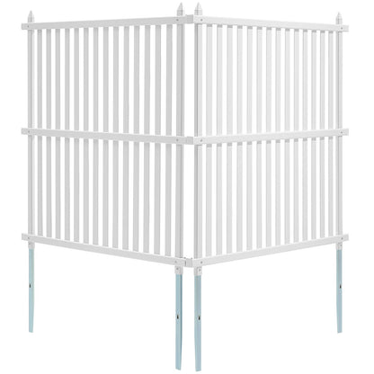 48" B x 48" H Vinylskyddsstängselpaneler, luftkonditioneringsstängsel, utomhusskyddsskärmar för papperskorgen, poolutrustningshölje, sekretessskärmssatspaneler (2 paneler)