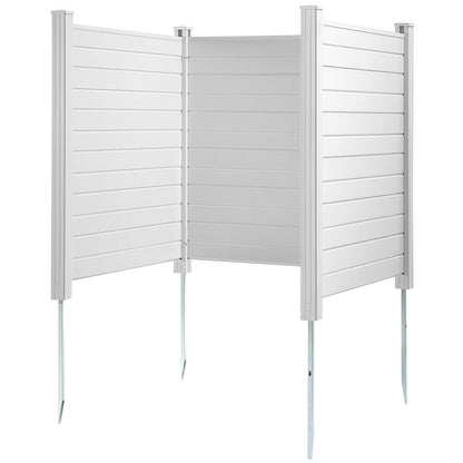 Sichtschutz für den Außenbereich, 127 cm B x 127 cm H, Klimaanlagenzaun, Umzäunung für Poolausrüstung, horizontaler Sichtschutzzaun aus Vinyl, perfekt zum Einschließen von Mülltonnen und Klimaanlagen (3-teilig)