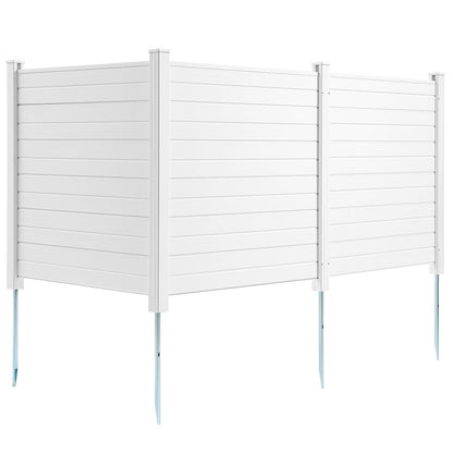 Sichtschutz für den Außenbereich, 127 cm B x 127 cm H, Klimaanlagenzaun, Umzäunung für Poolausrüstung, horizontaler Sichtschutzzaun aus Vinyl, perfekt zum Einschließen von Mülltonnen und Klimaanlagen (3-teilig)