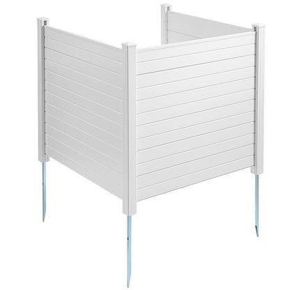 Sichtschutz für den Außenbereich, 127 cm B x 127 cm H, Klimaanlagenzaun, Umzäunung für Poolausrüstung, horizontaler Sichtschutzzaun aus Vinyl, perfekt zum Einschließen von Mülltonnen und Klimaanlagen (3-teilig)