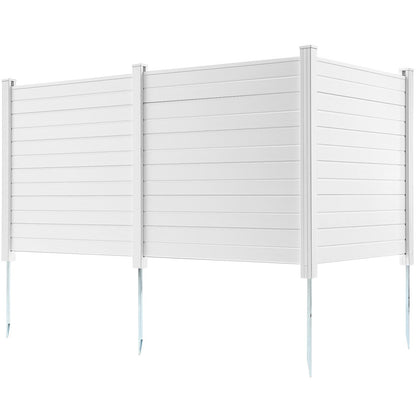 Sichtschutz für den Außenbereich, 127 cm B x 127 cm H, Klimaanlagenzaun, Umzäunung für Poolausrüstung, horizontaler Sichtschutzzaun aus Vinyl, perfekt zum Einschließen von Mülltonnen und Klimaanlagen (3-teilig)
