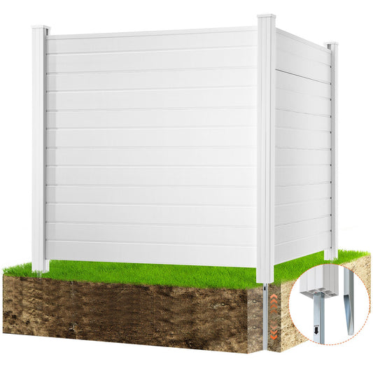 Outdoor Privacy Screens, 50" B x 50" H Luftkonditioneringsstängsel, Poolutrustningshölje, Horisontellt Vinyl Privacy-staket, perfekt för att omsluta papperskorgen och A/C-enheter (2-paneler)