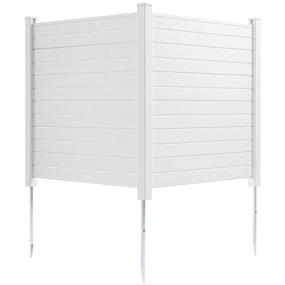 Sichtschutz für den Außenbereich, 127 cm B x 127 cm H, Klimaanlagenzaun, Umzäunung für Poolausrüstung, horizontaler Sichtschutzzaun aus Vinyl, perfekt zum Umschließen von Mülltonnen und Klimaanlagen (2-teilig)