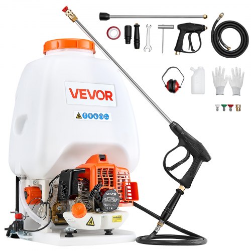 Gas Powered Backpack Sprayer, 26.5CC 0.9HP Engine, Garden Sprayer with 6.5 Gallon Tank, Large Area Coverage, Lawn Spraying Machine with 24 in Wand & Nozzles for Efficient Gardening & Farming