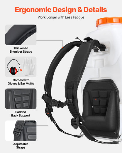 Gas Powered Backpack Sprayer, 26.5CC 0.9HP Engine, Garden Sprayer with 6.5 Gallon Tank, Large Area Coverage, Lawn Spraying Machine with 24 in Wand & Nozzles for Efficient Gardening & Farming