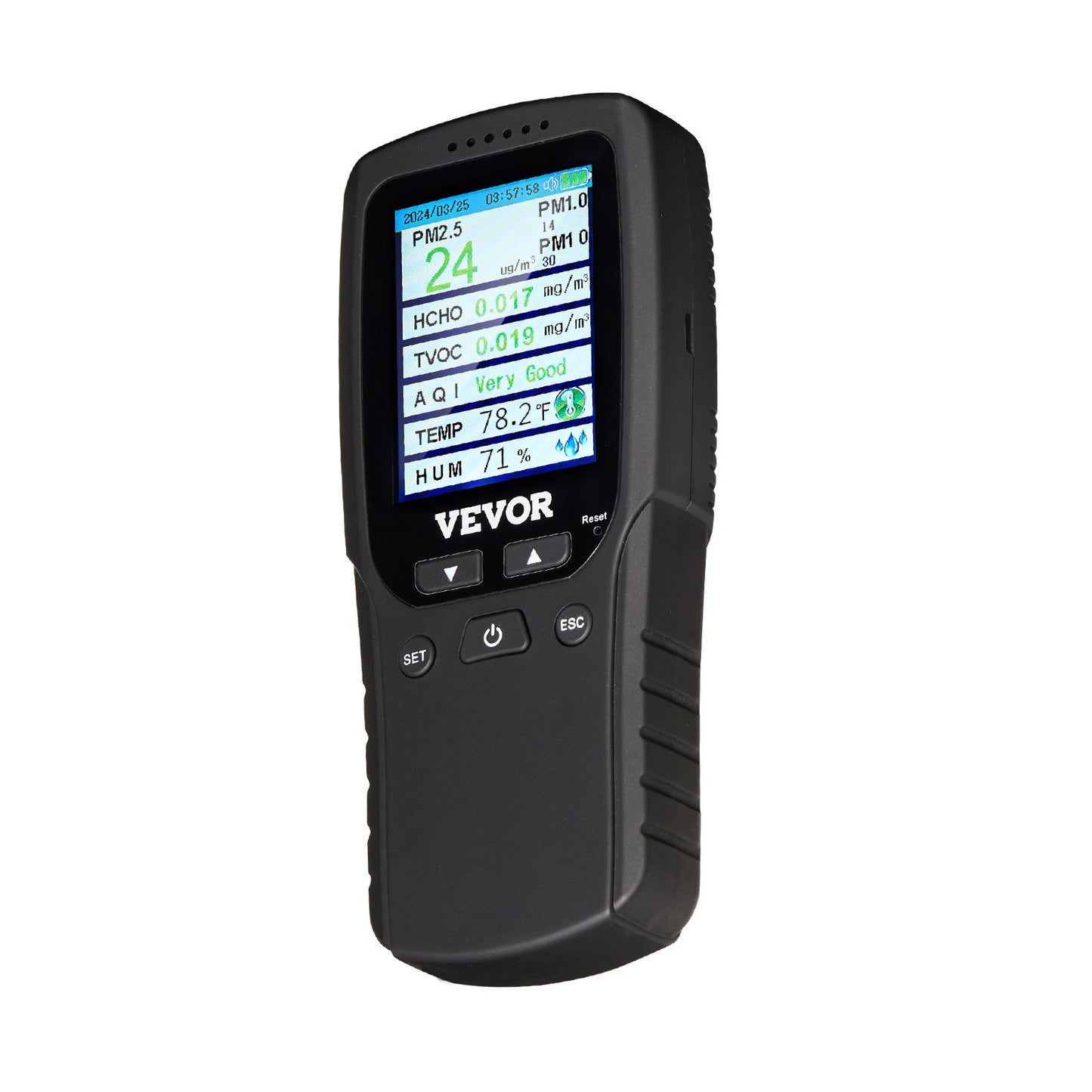 8-IN-1 Air Quality Meter PM1.0/2.5/10 HCHO TVOC Humidity Meter