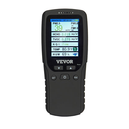 8-IN-1 Air Quality Meter PM1.0/2.5/10 HCHO TVOC Humidity Meter