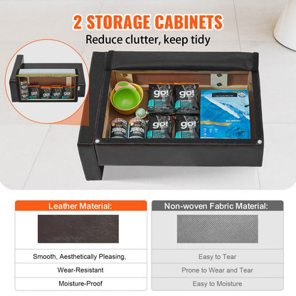 Pet Sofa, Dog Sofa for Medium Dogs and Cats, Soft Leather Dog Sofa, 110 lbs Loading Cat Sofa, Black