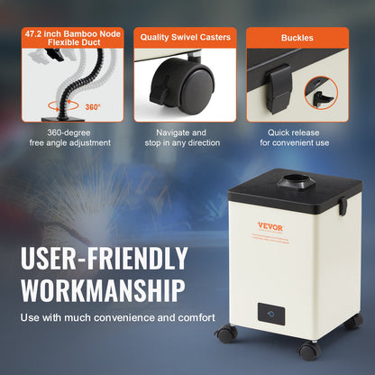 Solder Fume Extractor, 150W Soldering Smoke Extractor with 3-Stage Filters, 332 m³/h Strong Suction Smoke Absorber and Purifier for Soldering, Engraving, DIY Welding, Salon