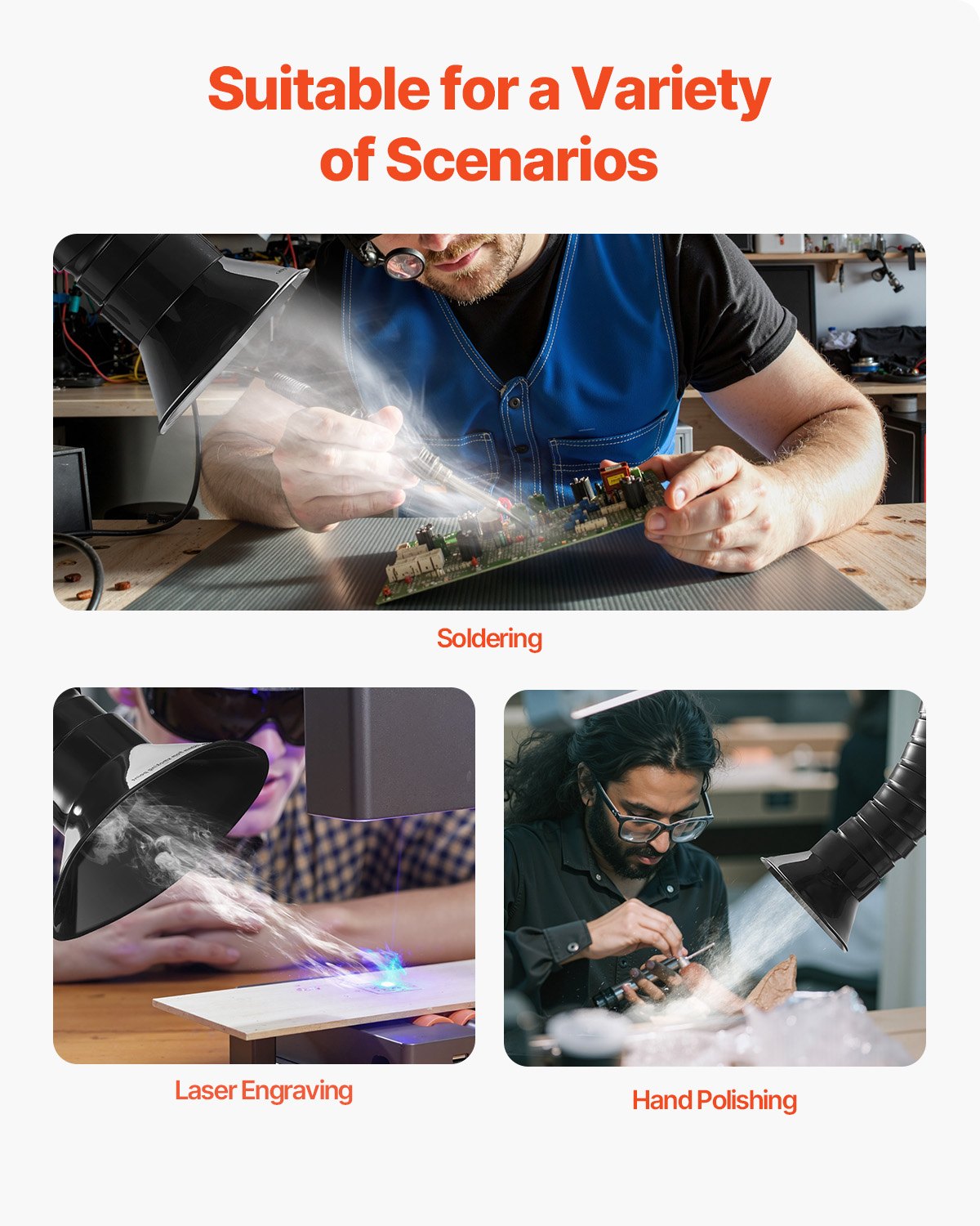 Lötrauchabsaugung, 85 W, bürstenloser Rauchabsorber mit 3-Stufen-Filter