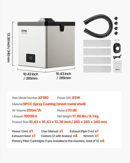 Lötrauchabsaugung, 85 W, bürstenloser Rauchabsorber mit 3-Stufen-Filter