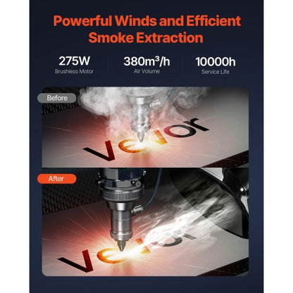 Lötrauchabsaugung 275 W, bürstenloser Rauchabsorber mit 4-stufigem Filter | EU