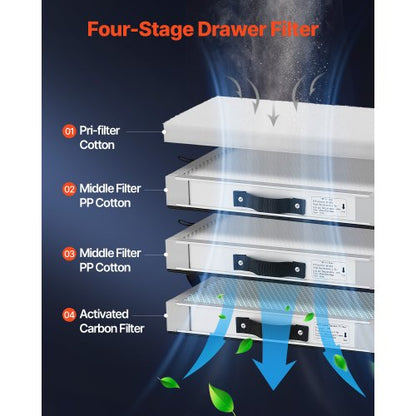Lötrauchabsaugung 275 W, bürstenloser Rauchabsorber mit 4-stufigem Filter | EU