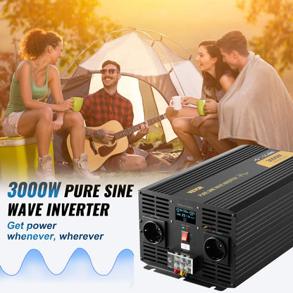 Pure Sine Wave Inverter Power Inverter 3000W DC24V till AC230V Inverter LCD