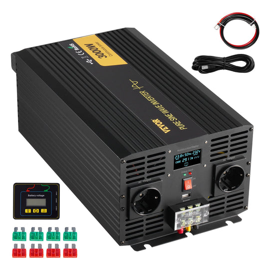 Pure Sine Wave Inverter Power Inverter 3000W DC24V till AC230V Inverter LCD