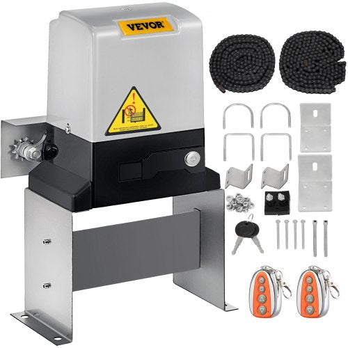 Automatic Sliding Gate Opener 1400LBS with 2 Remote Controls, Gate Operator Hardware Kit for Security, Move Speed 43ft Per Min, Electric Rolling Driveway Slide Gate Motor