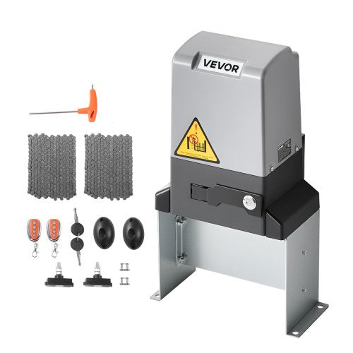 Automatic Gate Opener, 1200W Electric Sliding Gate Opener for Doors up to 65.6ft 5732lbs, Chain Drive Rolling Door Motor with Infrared Sensor & 2 Remote Controls, Driveway Gates Opening System