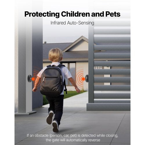 400W elektrischer Schiebetorantrieb 900kg Zahnradschiene Infrarotsensor