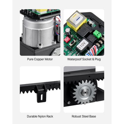 400W elektrischer Schiebetorantrieb 900kg Zahnradschiene Infrarotsensor