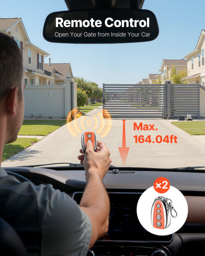 Solar Sliding Gate Opener, 280W Electric Gate Opener for Doors up to 65.6ft 1799lbs, Gear Track Rolling Fence Door Motor with Infrared Sensor & 2 Remote Controls, Driveway Gates Opening System