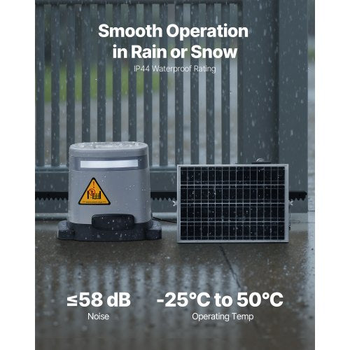 280W Solar Toröffner 740kg Elektrischer Toröffner mit Schalterschiene 2 Fernbedienungen