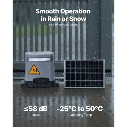 280W Solar Toröffner 740kg Elektrischer Toröffner mit Schalterschiene 2 Fernbedienungen