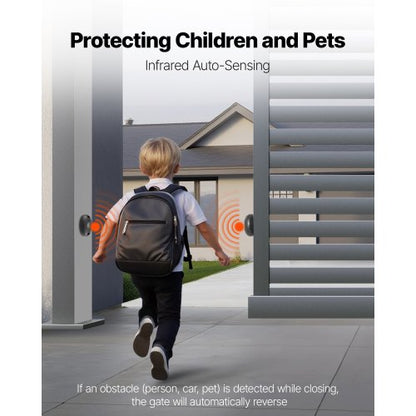 550W electric sliding gate opener 1470kg gear track infrared sensor