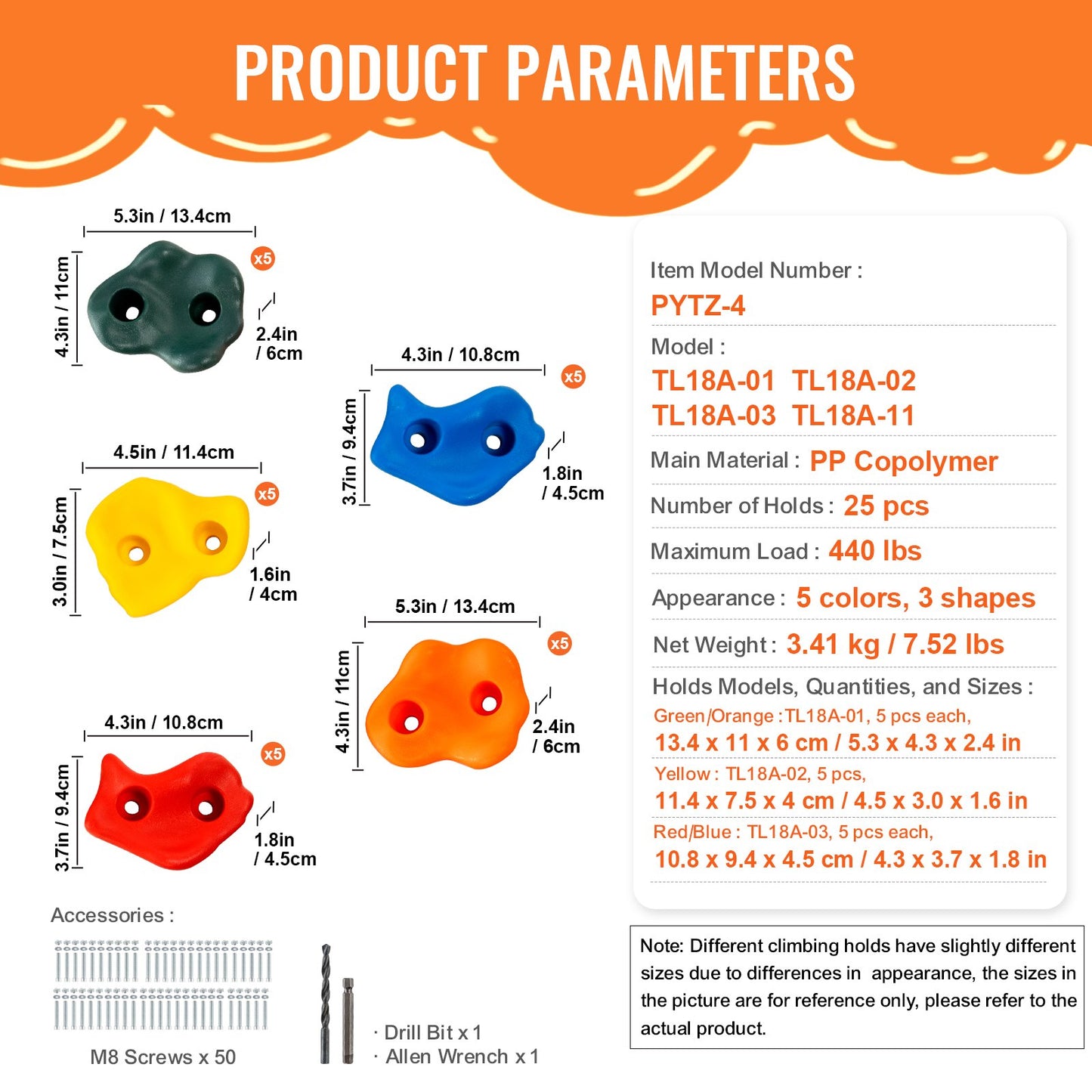 25 Klettergriffe Kletterfelsen Felswandgriffe Griffe Indoor/Outdoor